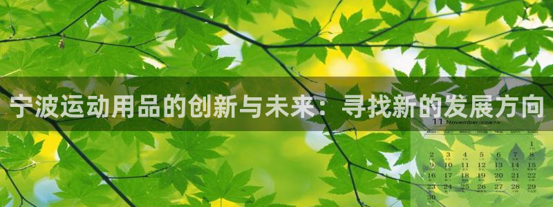 注册凯捷体育：宁波运动用品的创新与未来：寻找新的发展