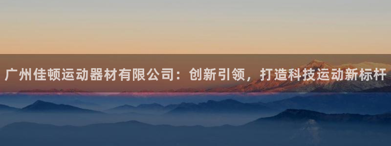 凯捷体育官方：广州佳顿运动器材有限公司：创新引领，打