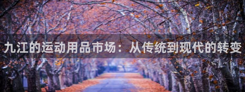 凯捷体育开户：九江的运动用品市场：从传统到现代的转变