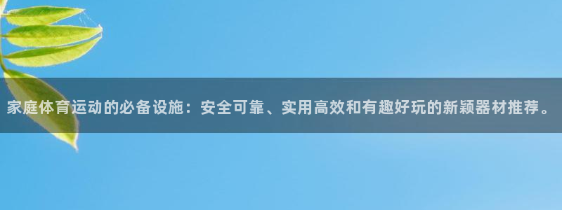 凯捷体育平台注册要钱吗：家庭体育运动的必备设施：安全